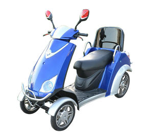 Comfortable 4 Wheel Power Scooters Blue Battery Operated Scooter With Four Wheels