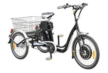 22"  Electric Adult Tricycles Black 3 Wheel Electric Trike With Rear Luggage Carrier