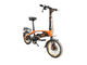 250W Collapsible Electric Bike Orange Small Commuter Electric Bike Folding